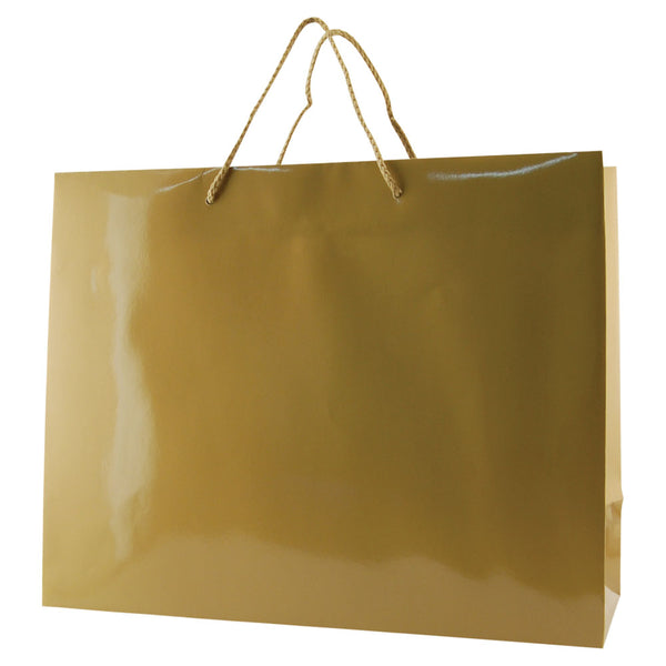 Glossy Rope Handle Bags - Gold