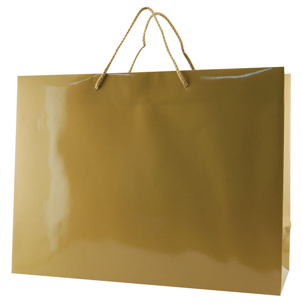 Glossy Rope Handle Bags - Gold