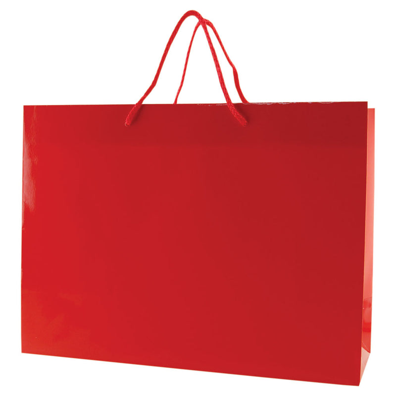 Glossy Rope Handle Bags - Red